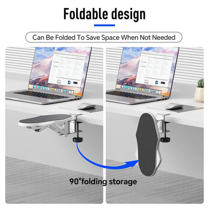 Ergonomic Foldable Desk Arm Rest  Wrist Support Pad with Rotating Mouse Pad Holder - ZOOMNSTORE
