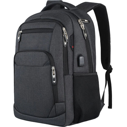 Ergonomic Black Backpack - Large Capacity Waterproof Travel Bag for Men - ZOOMNSTORE