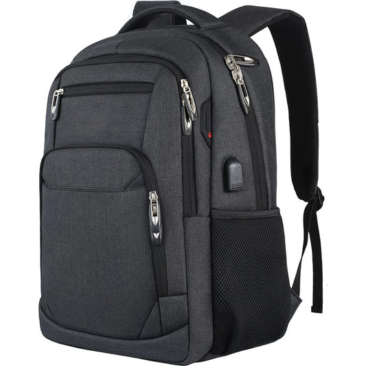 Ergonomic Black Backpack - Large Capacity Waterproof Travel Bag for Men - ZOOMNSTORE
