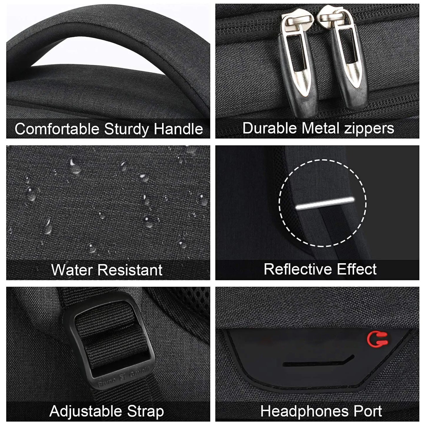 Ergonomic Black Backpack - Large Capacity Waterproof Travel Bag for Men - ZOOMNSTORE