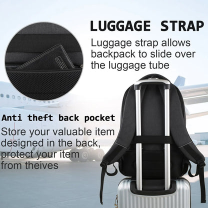 Ergonomic Black Backpack - Large Capacity Waterproof Travel Bag for Men - ZOOMNSTORE