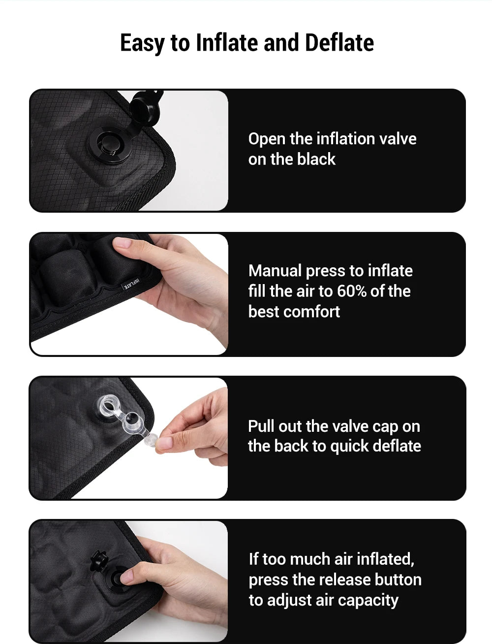 Ergonomic Chair Cushion – Adjustable Inflatable Office Seat Pad for Long Sitting Comfort - ZOOMNSTORE