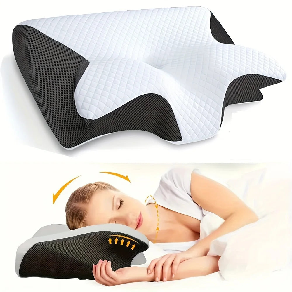 Ergonomic Cotton Pillow – Soft Lightweight Memory Foam Pillow for Comfortable Sleep - ZOOMNSTORE