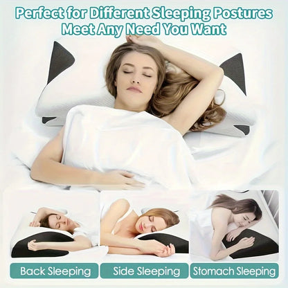 Ergonomic Cotton Pillow – Soft Lightweight Memory Foam Pillow for Comfortable Sleep - ZOOMNSTORE