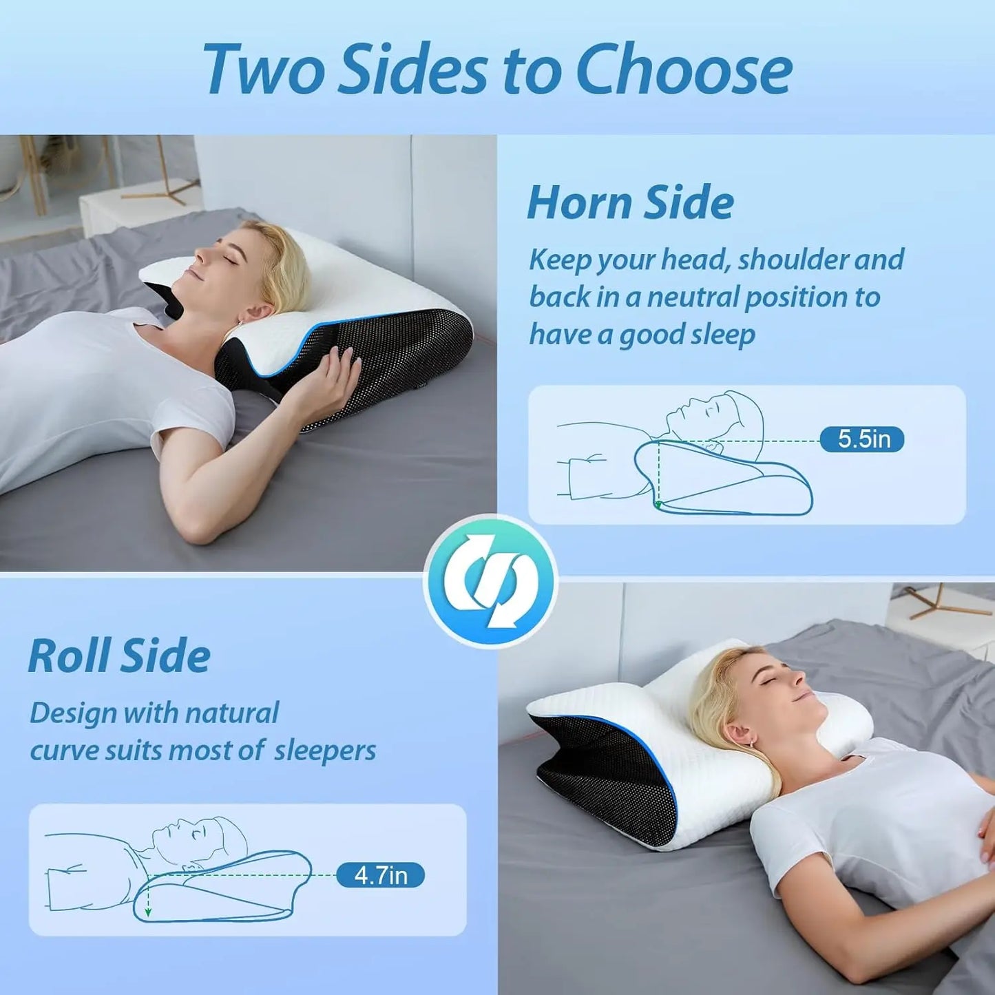 Ergonomic Cotton Pillow – Soft Lightweight Memory Foam Pillow for Comfortable Sleep - ZOOMNSTORE