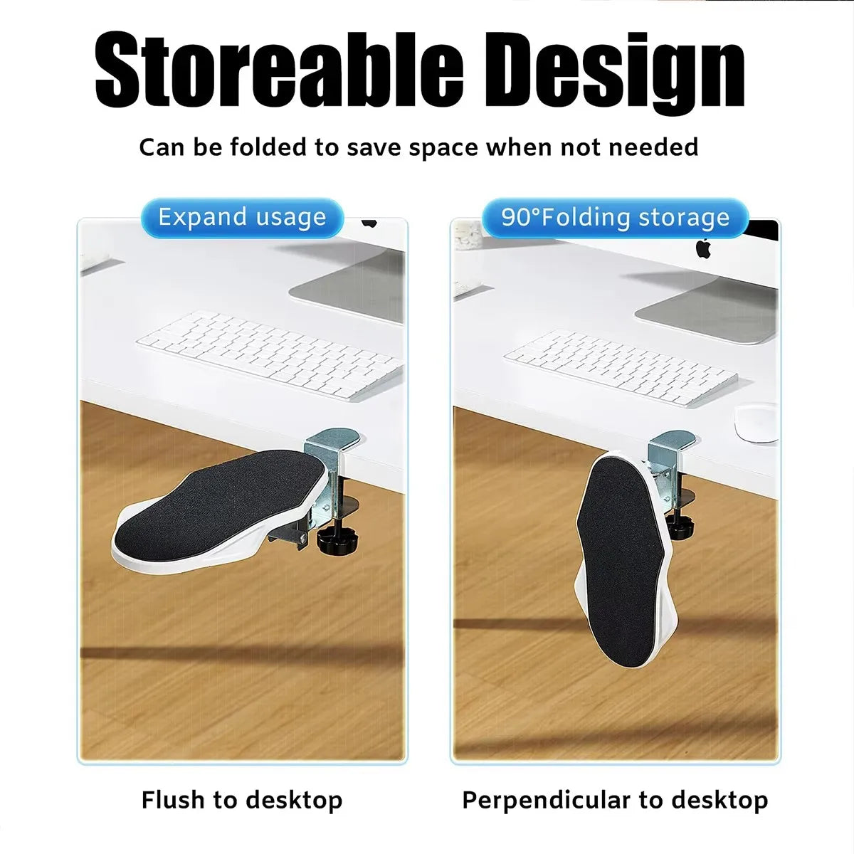 Ergonomic Foldable Desk Arm Rest  Wrist Support Pad with Rotating Mouse Pad Holder - ZOOMNSTORE