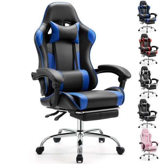 Ergonomic Gaming Chair – Adjustable Racing PU Leather Desk Chair with Lumbar Support - ZOOMNSTORE
