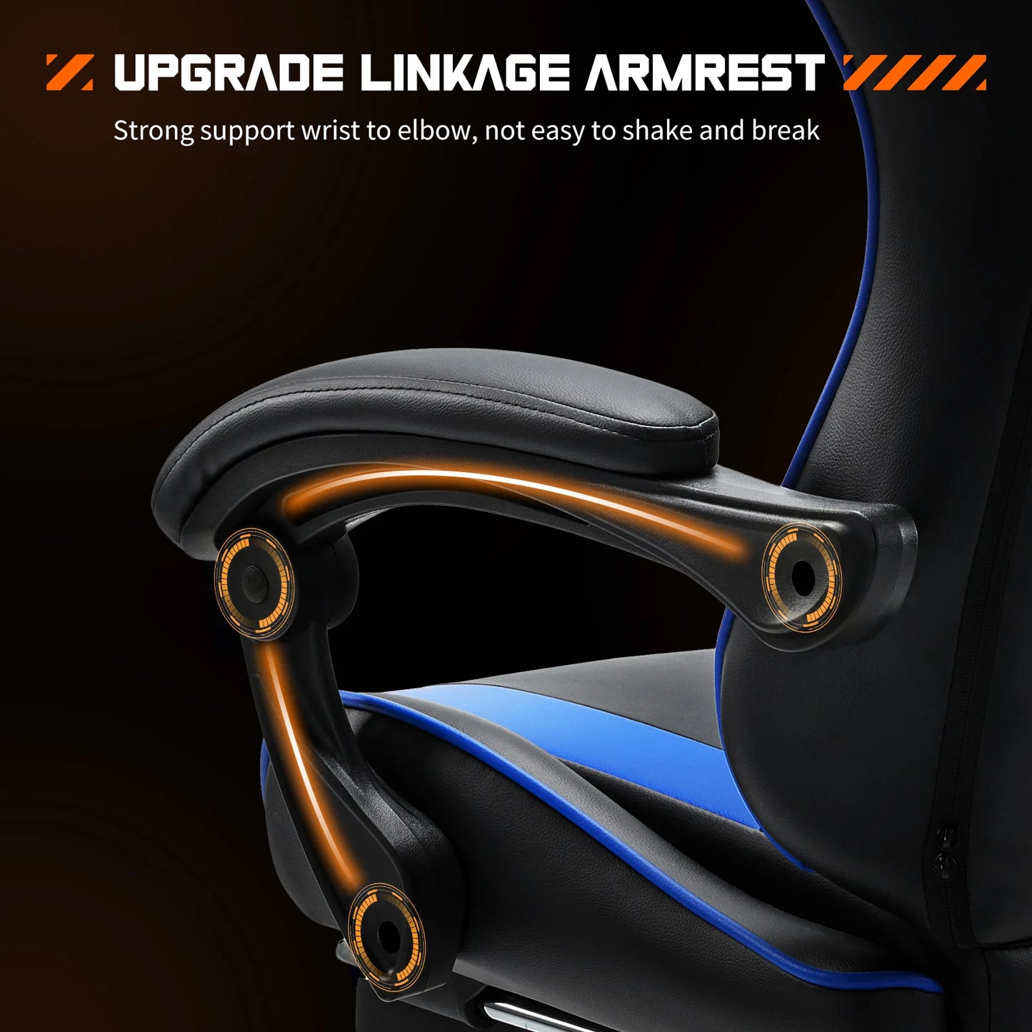 Ergonomic Gaming Chair - Adjustable Racing PU Leather Seat With Headrest & Lumbar Support - ZOOMNSTORE