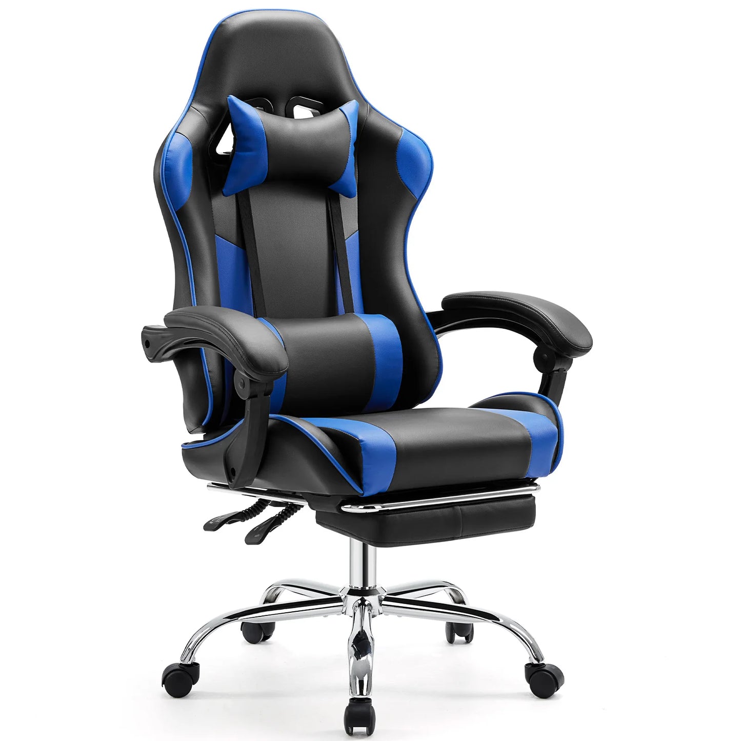 Ergonomic Gaming Chair - Adjustable Racing PU Leather Seat With Headrest & Lumbar Support - ZOOMNSTORE