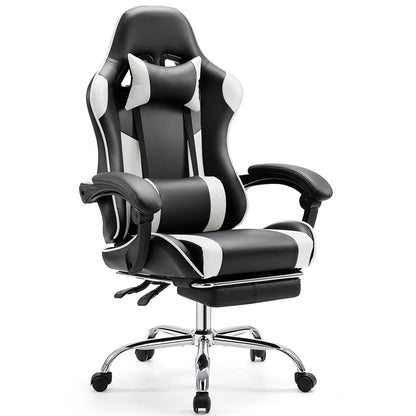Ergonomic Gaming Chair - Adjustable Racing PU Leather Seat With Headrest & Lumbar Support - ZOOMNSTORE