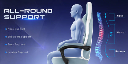 Ergonomic Gaming Chair - Height Adjustable 360° Swivel With Lumbar Support - ZOOMNSTORE