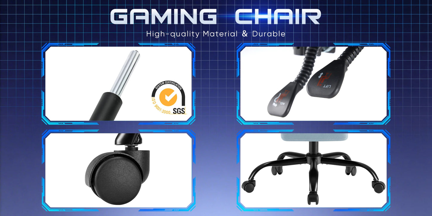 Ergonomic Gaming Chair - Height Adjustable 360° Swivel With Lumbar Support - ZOOMNSTORE