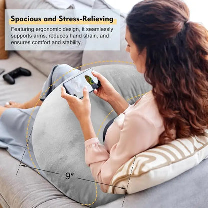 Ergonomic Gaming Pillow – U Shaped Lap Pillow with Elbow Rest & Arm Support - ZOOMNSTORE