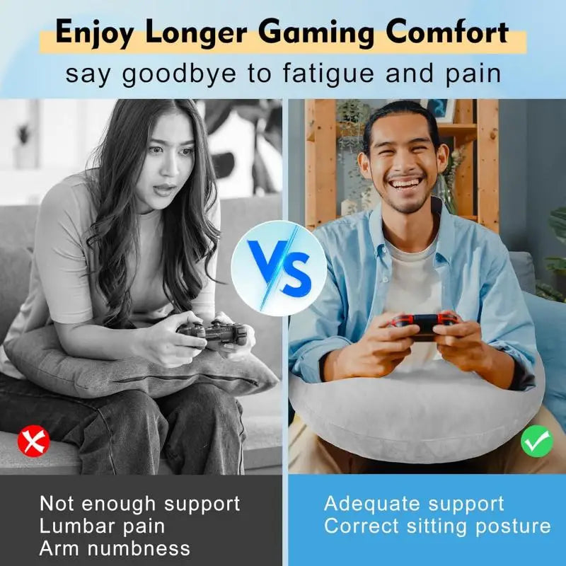 Ergonomic Gaming Pillow – U Shaped Lap Pillow with Elbow Rest & Arm Support - ZOOMNSTORE
