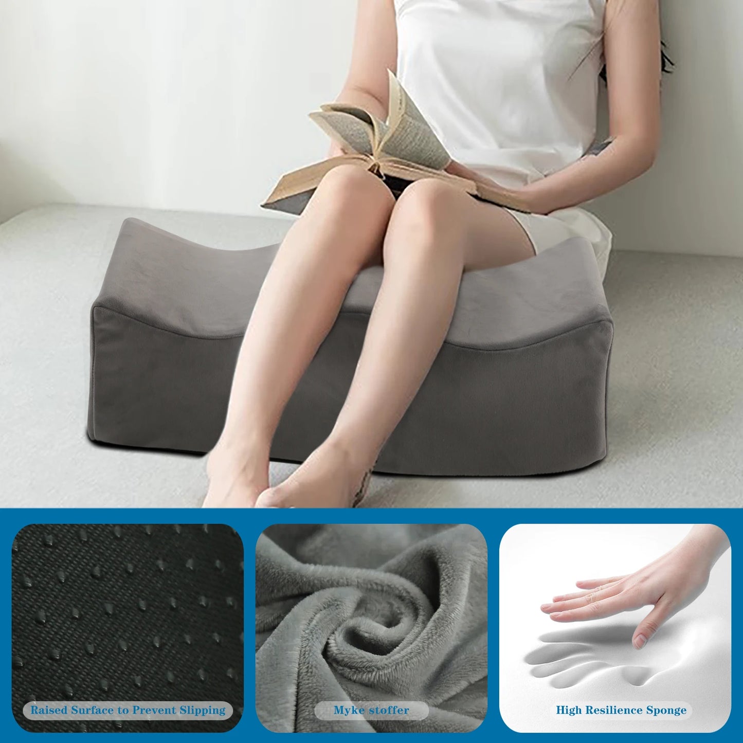 Ergonomic Leg Pillow - Memory Foam Pressure Relief Cushion for Leg Support - ZOOMNSTORE