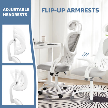Ergonomic Mesh Office Chair - Adjustable Headrest  Flip-Up Arms with Lumbar Support - ZOOMNSTORE
