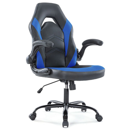 Ergonomic Gaming Desk Chair - Adjustable PU Leather with Flip-up Armrests - ZOOMNSTORE
