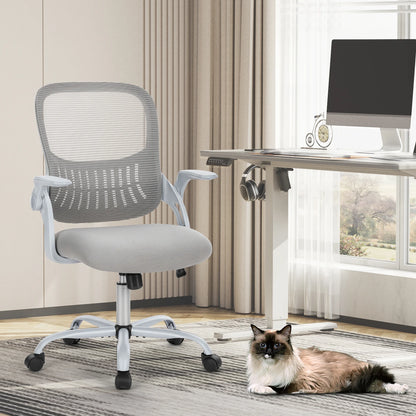 Ergonomic Office Chair - Mesh Back With Lumbar Support | Adjustable Height & Flip-Up Armrests - ZOOMNSTORE