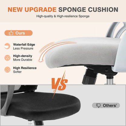Ergonomic Office Chair - Mesh Back With Lumbar Support | Adjustable Height & Flip-Up Armrests - ZOOMNSTORE