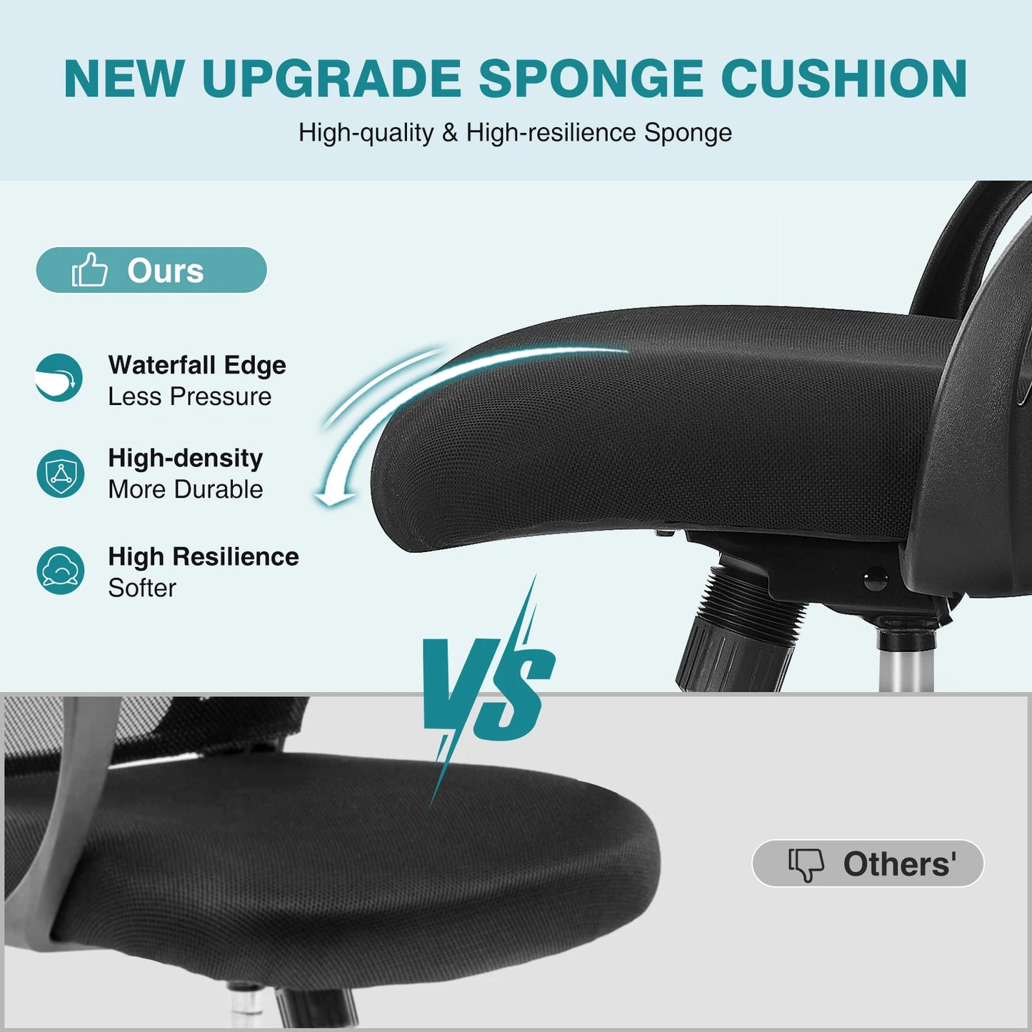 Ergonomic Office Chair - Mesh Back With Lumbar Support | Adjustable Height & Flip-Up Armrests - ZOOMNSTORE