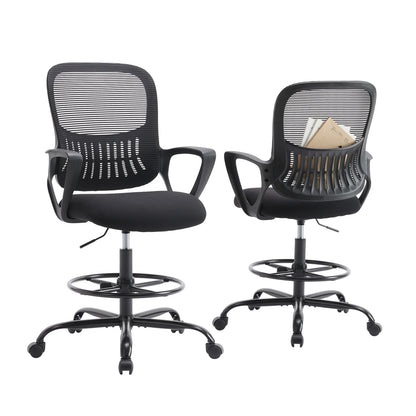 Ergonomic Office Chair - Mesh Back With Lumbar Support | Adjustable Height & Flip-Up Armrests - ZOOMNSTORE