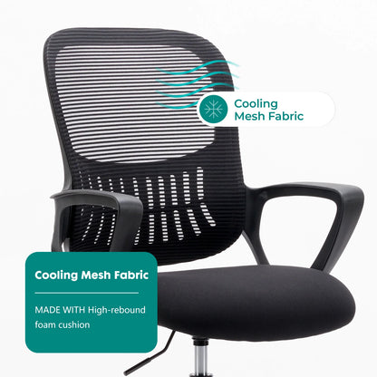 Ergonomic Office Chair - Mesh Back With Lumbar Support | Adjustable Height & Flip-Up Armrests - ZOOMNSTORE