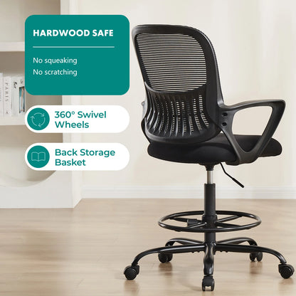 Ergonomic Office Chair - Mesh Back With Lumbar Support | Adjustable Height & Flip-Up Armrests - ZOOMNSTORE