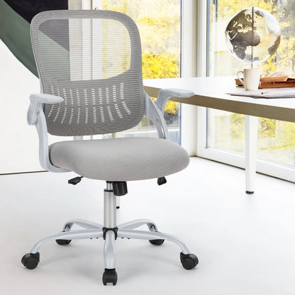 Ergonomic Office Chair - Mesh Back With Lumbar Support | Adjustable Height & Flip-Up Armrests - ZOOMNSTORE