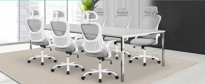 Ergonomic Office Chair - Mesh Desk Chair With Adjustable Headrest & Flip-Up Armrests - ZOOMNSTORE