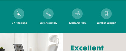 Ergonomic Office Chair - Mesh Desk Chair With Adjustable Headrest & Flip-Up Armrests - ZOOMNSTORE