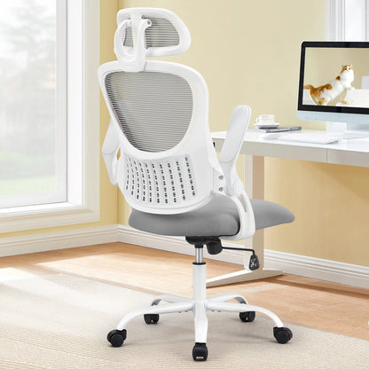 Ergonomic Mesh Office Chair - Adjustable Headrest  Flip-Up Arms with Lumbar Support - ZOOMNSTORE