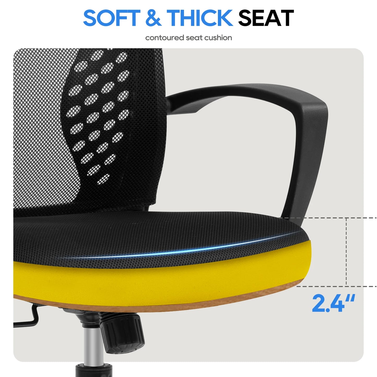 Ergonomic Office Chair - Mesh Desk Chair with Lumbar Support & Adjustable Height - ZOOMNSTORE