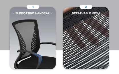Ergonomic Office Chair - Mesh Desk Chair with Lumbar Support & Adjustable Height - ZOOMNSTORE
