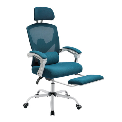 Ergonomic Reclining Office Chair - High Back Mesh Desk Chair With Lumbar Support Pillow & Adjustable Headrest - ZOOMNSTORE