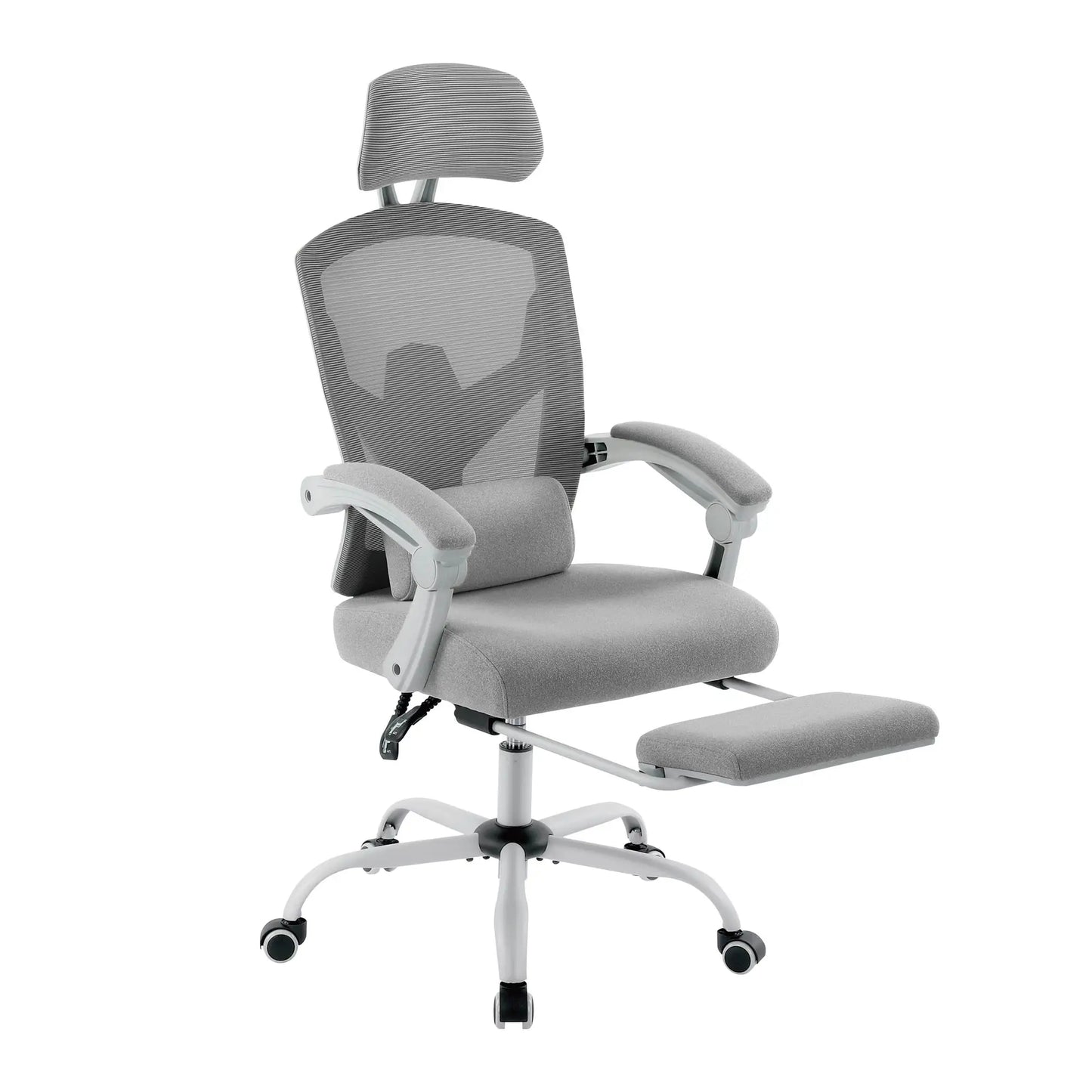 Ergonomic Reclining Office Chair - High Back Mesh Desk Chair With Lumbar Support Pillow & Adjustable Headrest - ZOOMNSTORE