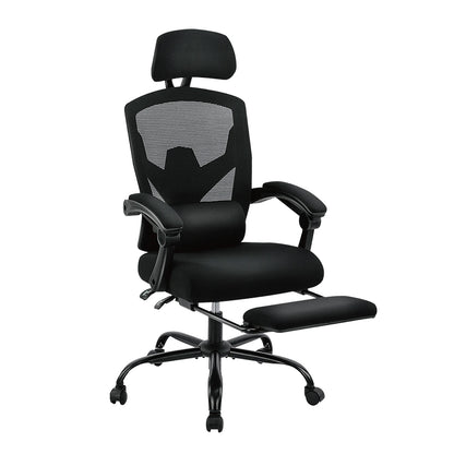 Ergonomic Reclining Office Chair - High Back Mesh Desk Chair With Lumbar Support Pillow & Adjustable Headrest - ZOOMNSTORE