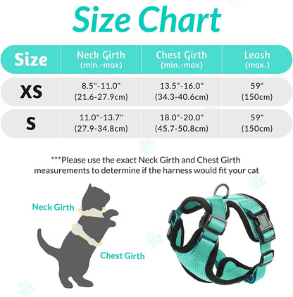 Escape Proof Cat Harness and Leash - Adjustable Soft Vest for Walking - ZOOMNSTORE