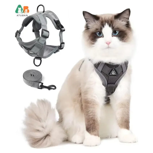 Escape Proof Cat Harness and Leash Set - Adjustable Reflective Vest for Outdoor Walking - ZOOMNSTORE