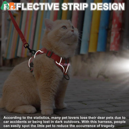 Escape Proof Cat Harness and Leash Set - Adjustable Reflective Vest for Outdoor Walking - ZOOMNSTORE