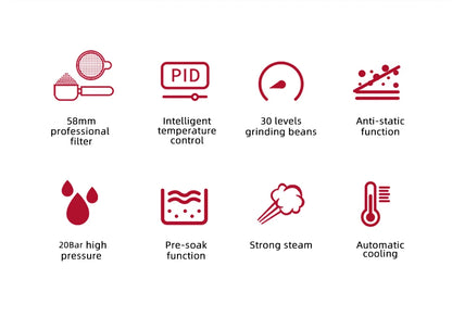 HiBREW Barista Pro Espresso Machine - 20 Bar Bean to Cup Coffee Maker for Cafes and Restaurants - ZOOMNSTORE