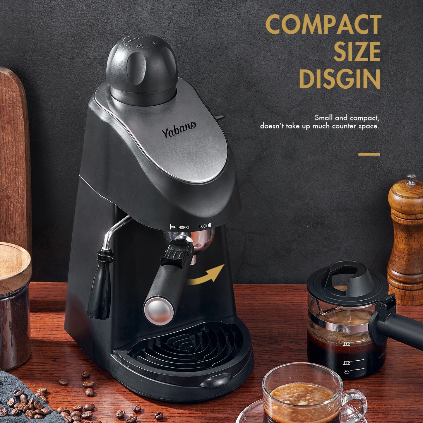 Yabano Espresso Machine, 3.5Bar Espresso Coffee Maker, Espresso and Cappuccino Machine with Milk Frother, Espresso Maker with St - ZOOMNSTORE