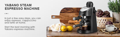 Yabano Espresso Machine, 3.5Bar Espresso Coffee Maker, Espresso and Cappuccino Machine with Milk Frother, Espresso Maker with St - ZOOMNSTORE