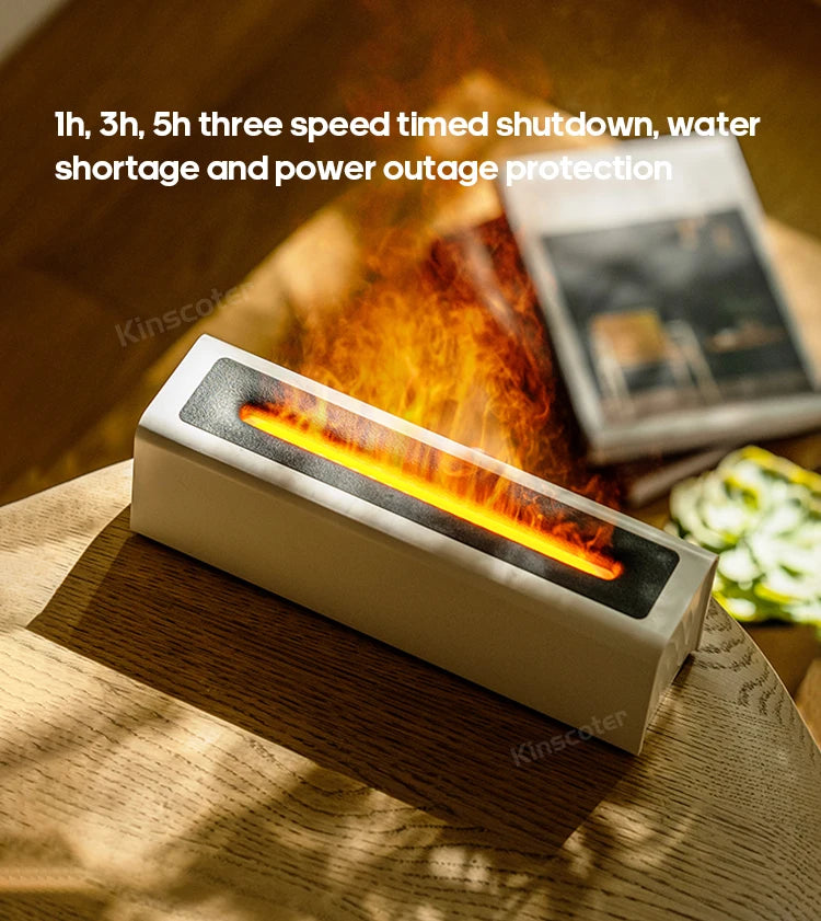 Aroma Diffuser  Humidifier - Ultrasonic Essential Oil Diffuser with RGB Flame Night Light - ZOOMNSTORE