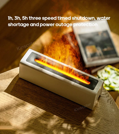 Aroma Diffuser  Humidifier - Ultrasonic Essential Oil Diffuser with RGB Flame Night Light - ZOOMNSTORE