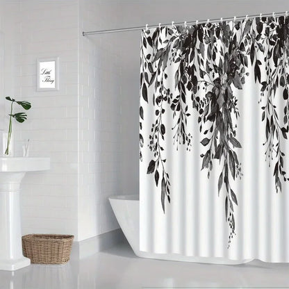 Eucalyptus Shower Curtain - Small Fresh Leaves Easy-Clean Hook Included - ZOOMNSTORE