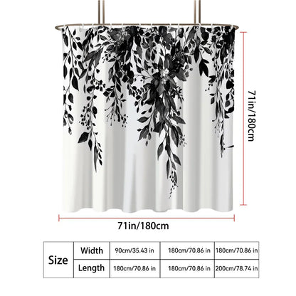 Eucalyptus Shower Curtain - Small Fresh Leaves Easy-Clean Hook Included - ZOOMNSTORE