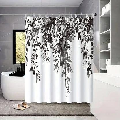 Eucalyptus Shower Curtain - Small Fresh Leaves Easy-Clean Hook Included - ZOOMNSTORE