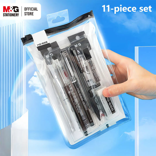 M&G 11pcs Exam Set (Gel Pen+Refill+2B Pencil+Ruler+Eraser) for Student Exam Back to School Stationeries - ZOOMNSTORE