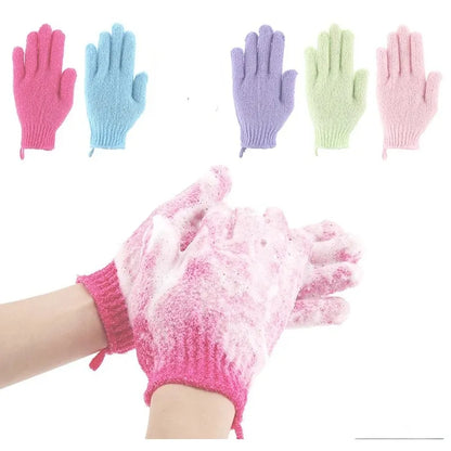 2Pcs/Pair Bath for Peeling Exfoliating Mitt Glove with Shower Scrub Gloves Resistance Body Massage Sponge Wash Skin Moisturizing - ZOOMNSTORE