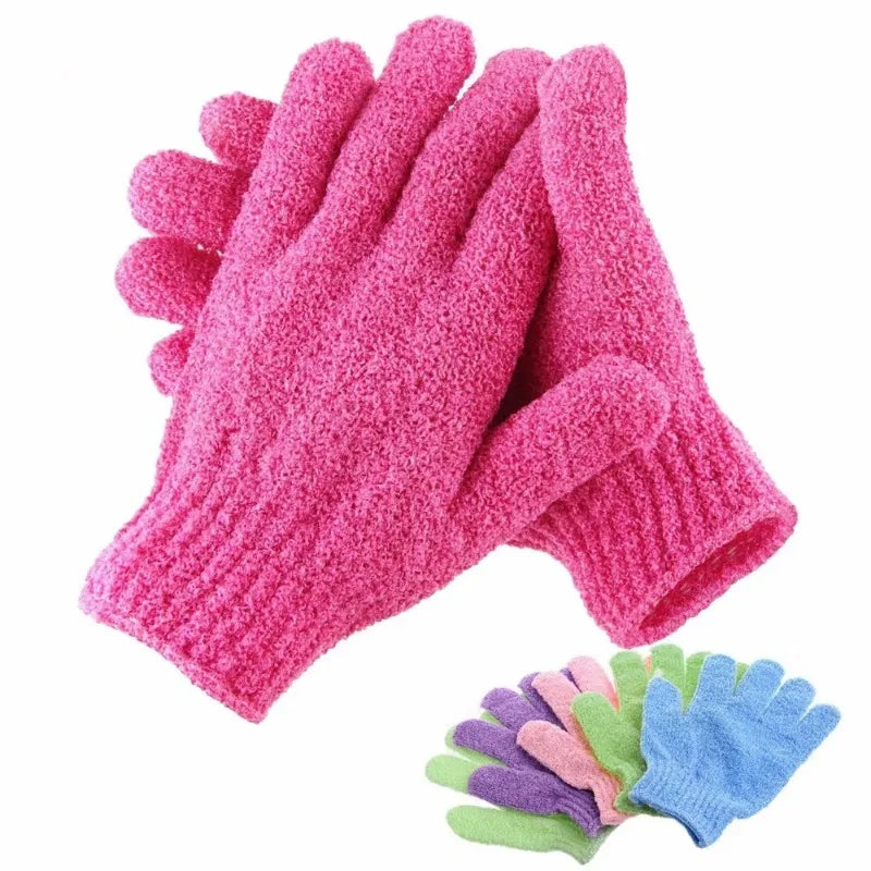 2Pcs/Pair Bath for Peeling Exfoliating Mitt Glove with Shower Scrub Gloves Resistance Body Massage Sponge Wash Skin Moisturizing - ZOOMNSTORE